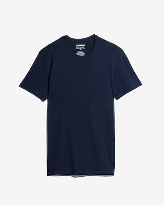 Express Men's Slim Supersoft Moisture-Wicking Crew Neck T-Shirt in Blue Small