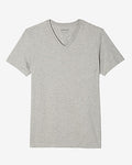 Express Men's Slim Supersoft Moisture-Wicking V-Neck T-Shirt in Gray Small