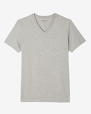 Express Men's Slim Supersoft Moisture-Wicking V-Neck T-Shirt in Gray Small