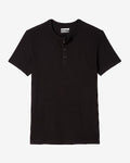 Express Men's Slim Supersoft Short Sleeve Henley in Black Small
