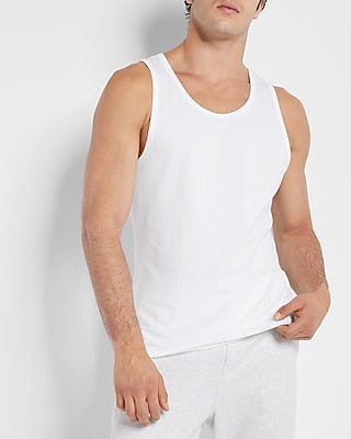 Express Men's Crew Neck Supersoft Tank Top in Pure White