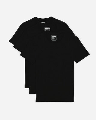 Express Men's 3 Pack Supersoft Crew Neck T-Shirts in Black Small