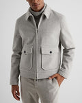 Express Men's Light Wool-Blend Jacket in Gray