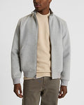 Express Men's Mock Neck Wool-Blend Bomber Jacket in Light Heather Gray