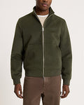Express Men's Mock Neck Wool-Blend Bomber Jacket in Green Small