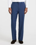 Express Men's Relaxed Blue Stretch Suit Pants in Oxford Blue