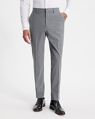 Express Men's Slim Wool Modern Tech Suit Pants in Gray