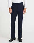 Express Men's Slim Navy Wool-Blend Washable Modern Tech Suit Pants in Navy Blue