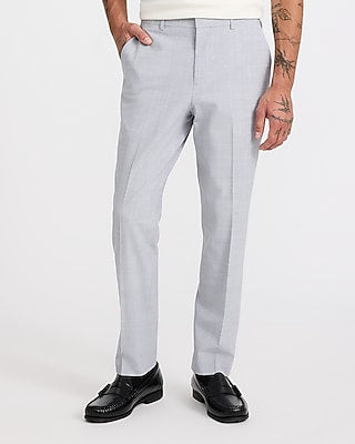 Express Men's Extra Slim Light Wool-Blend Washable Modern Tech Suit Pants in Gray