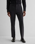 Express Men's Classic Charcoal Wool-Blend Modern Tech Suit Pants in Gray