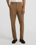 Express Men's Extra Slim Light Brown Wool-Blend Washable Modern Tech Suit Pants in Deep Sand