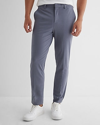 Express Men's Slim Slate Stretch Cotton-Blend Suit Pants in Gray