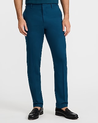 Express Men's Extra Slim Herringbone Stretch Suit Pants in Blue