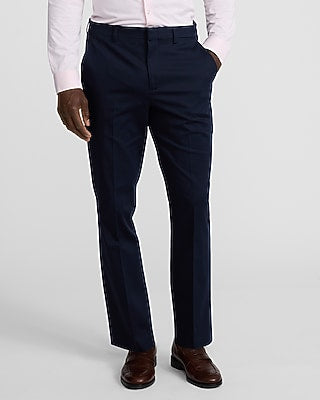 Express Men's Slim Dark Navy Cotton-Blend Suit Pants in Deep Navy