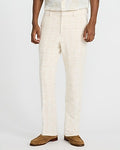 Express Men's Slim Plaid Cotton-Blend Boucle Suit Pants in White