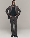 Express Men's Slim Houndstooth Flannel Knit Suit Pants in Multi