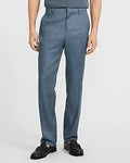Express Men's Classic Blue Linen-Blend Suit Pants in Painters Teal