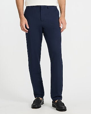 Express Men's Slim Gray Seersucker Everyday Performance Hybrid Elastic Waist Suit Pants in Pale Gray