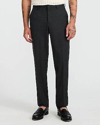Express Men's Slim Charcoal Stretch Suit Pants in Gray