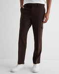 Express Men's Slim Brown Wool-Blend Cargo Dress Pants in Espresso