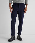 Express Men's Slim Navy Wool-Blend Cuffed Dress Pants in Classic Navy