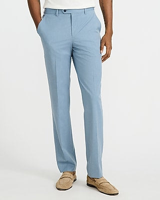 Express Men's Slim Stretch Extended Tab Waist Dress Pants in Pale Blue