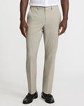 Express Men's Slim Check Plaid Washable Everyday Performance Hybrid Elastic Waist Dress Pants in Walnut