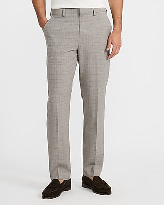 Express Men's Classic Plaid Stretch Dress Pants in Print