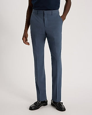 Express Men's Extra Slim Wool-Blend Washable Modern Tech Suit Pants in Dusty Blue