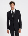 Express Men's Slim Wool-Blend Washable Modern Tech Suit Jacket in Black