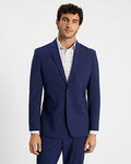 Express Men's Classic Wool-Blend Washable Modern Tech Suit Jacket in Blue