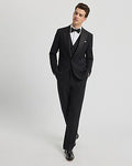 Express Men's Slim Performance Stretch Wool-Blend Tuxedo Jacket in Black