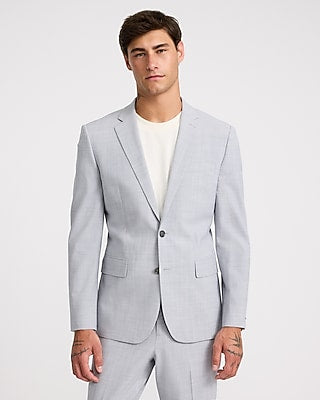 Express Men's Extra Slim Light Wool-Blend Washable Modern Tech Suit Jacket in Gray