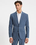 Express Men's Slim Wool-Blend Washable Modern Tech Suit Jacket in Dusty Blue