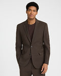 Express Men's Extra Slim Brown Wool-Blend Washable Modern Tech Suit Jacket in Chestnut Brown