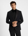 Express Men's Classic Wool-Blend Tuxedo Jacket in Black