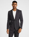 Express Men's Extra Slim Slate Gray Stretch Cotton Suit Jacket in Dark Gray