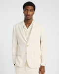 Express Men's Slim Plaid Cotton-Blend Boucle Suit Jacket in White