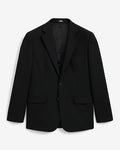 Express Men's Relaxed Black Stretch Suit Jacket in Jet Black