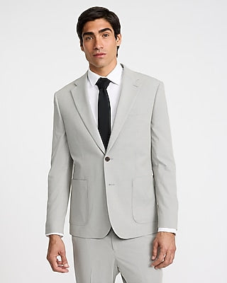 Express Men's Slim Houndstooth Stretch Suit Jacket in Taupe