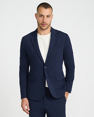 Express Men's Slim Navy Seersucker Everyday Performance Suit Jacket in Bright Navy