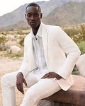 Express Men's Slim White Washable Chino Blazer in Chalk