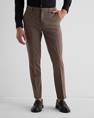 Express Men's Extra Slim Brown Wool-Blend Modern Tech Suit Jacket in Taupe