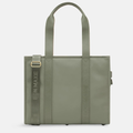 Large Structured Tote - Nylon/Leather - Sage