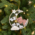 Adorno navideño personalizado con el nombre del bebé Oso agitador de la luna Decoración de la habitación Regalo de Navidad para niña Niño Padres