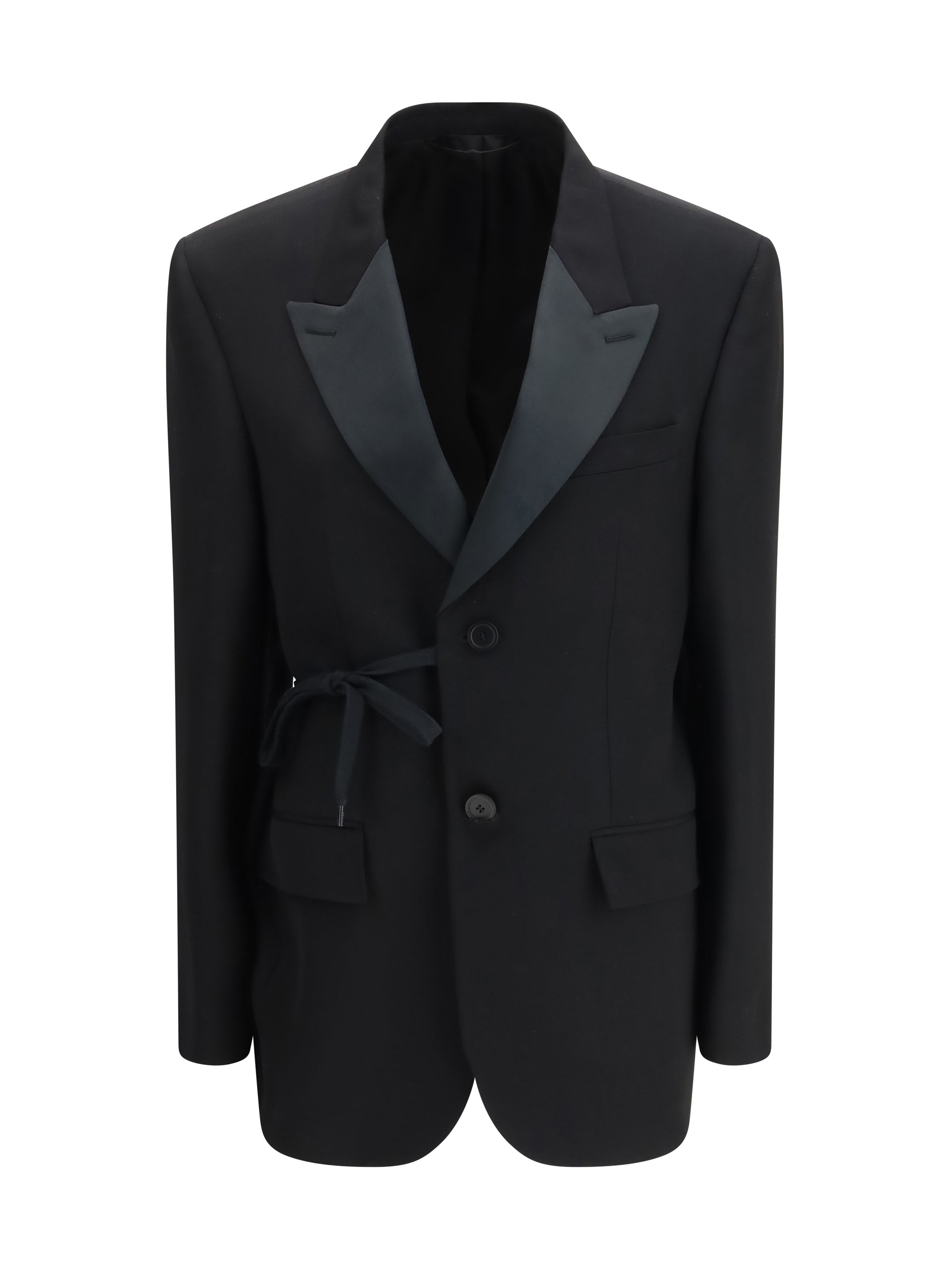 Balenciaga Wrap Tailored Blazer — Black