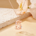 Personalizada Artística Floral Inicial Zircon Collar Dainty Jewelry Birthday Mother's Day Gift for Mom Sisters Friends