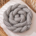 Trenza Protectora  VICHY Grande GRIS Cuna y Cama 200cm en Algodón | Sueños de Cigüeña