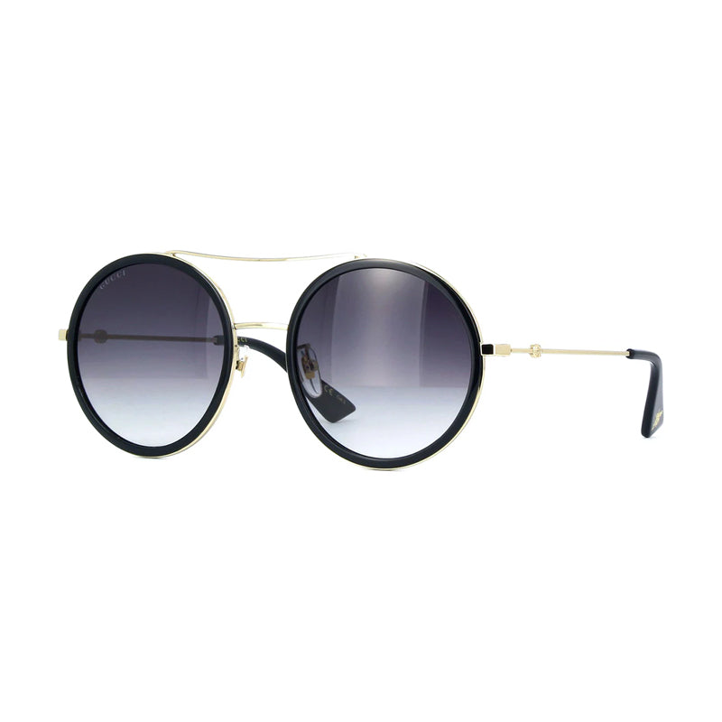 Gucci GG0061S Round-Frame Sunglasses — Black
