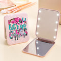 Personalizado sombrero de vaquera herradura estilo vaquera occidental LED de doble cara espejo de maquillaje con nombre Cumpleaños Boda Aniversario Regalo para Mujeres Niñas